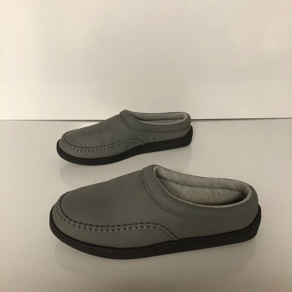 MySlippers Womens Size 9 Gray Leather Upper Comfort Cushioned Slip-on Shoes - Picture 7 of 7